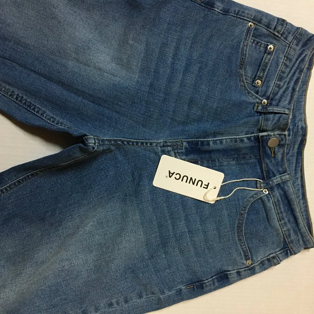 Funuca Straight Leg Jeans for Women ,High Waisted Wide Leg Loose ,Blue, Size 6 - Picture 6 of 6